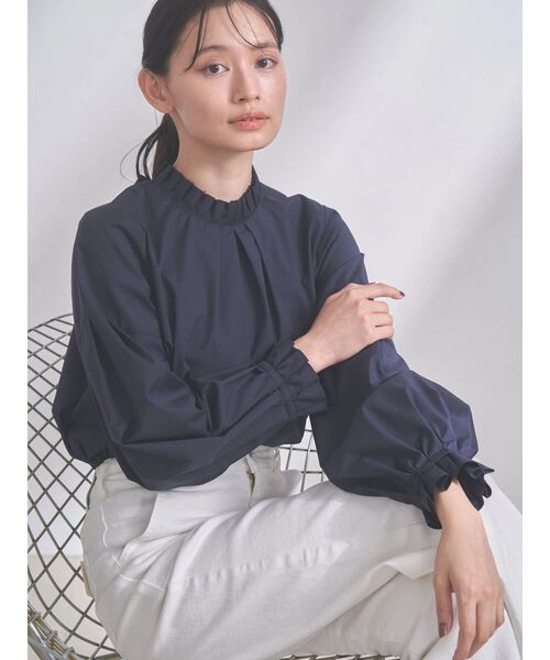 TONAL（トーナル） uvカット ブラウス シャツ フリルバックリボン 