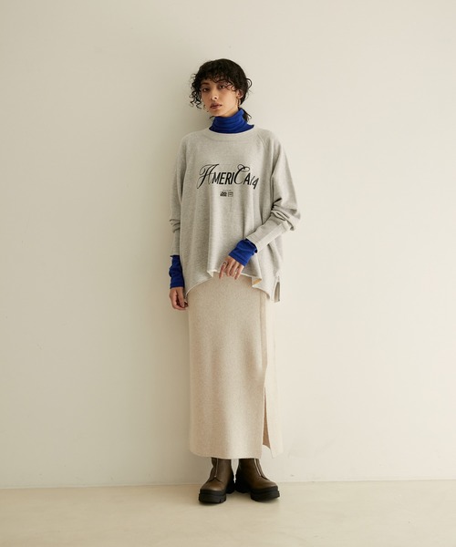 「AMERICANA」 スウェットカットソー FREE オフホワイト レディース_画像2