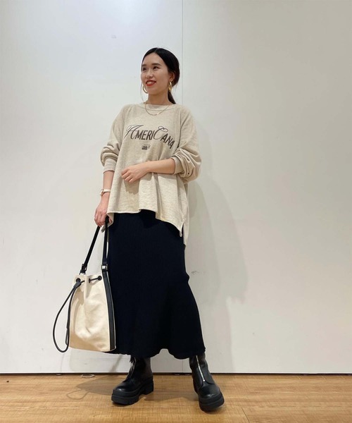 「AMERICANA」 スウェットカットソー FREE オフホワイト レディース_画像5
