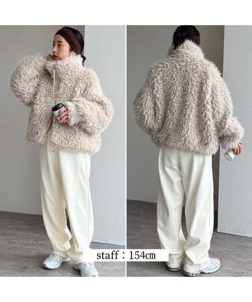 パンツ 裏ミンクファータッチ切替カーブパンツ レディース : ZOZOTOWN 