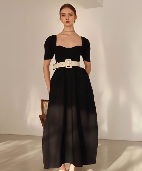 「EIMY ISTOIRE」 ニットワンピース FREE レッド レディース_画像2