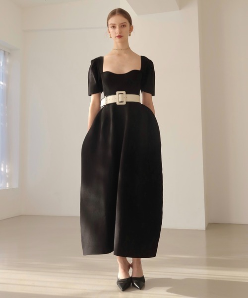 「EIMY ISTOIRE」 ニットワンピース FREE レッド レディース_画像3