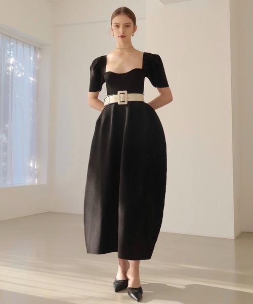 「EIMY ISTOIRE」 ニットワンピース FREE レッド レディース_画像4