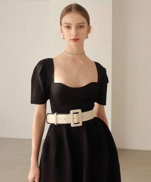 「EIMY ISTOIRE」 ニットワンピース FREE レッド レディース_画像5