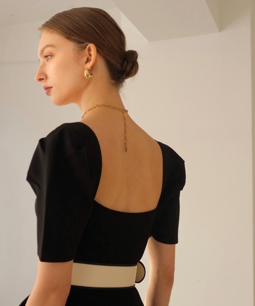 「EIMY ISTOIRE」 ニットワンピース FREE レッド レディース_画像7