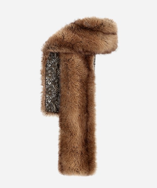 マフラー ストール ペイズリー柄 フェイクファーマフラー FD25PS005