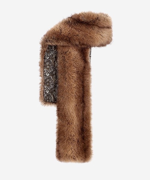 マフラー ストール ペイズリー柄 フェイクファーマフラー FD25PS005