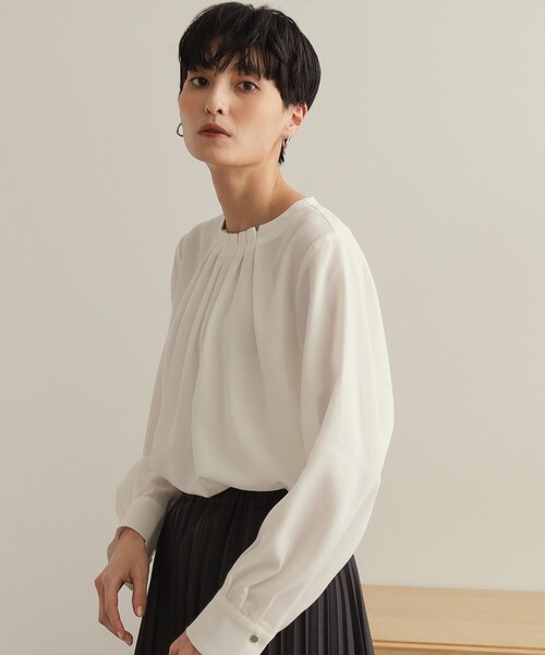 「OPAQUE.CLIP」 長袖ブラウス 36 ホワイト レディース_画像2