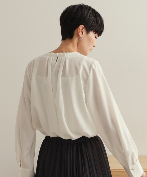 「OPAQUE.CLIP」 長袖ブラウス 36 ホワイト レディース_画像4
