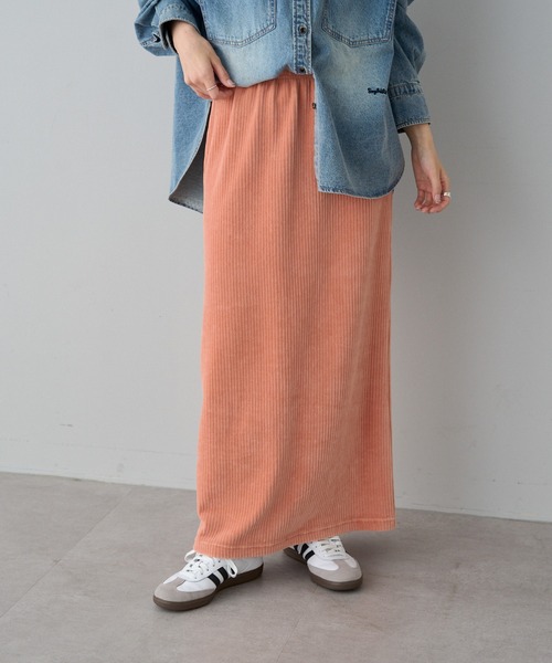 pual ce cin 「PUAL CE CIN」 ロングスカート MEDIUM サーモンピンク