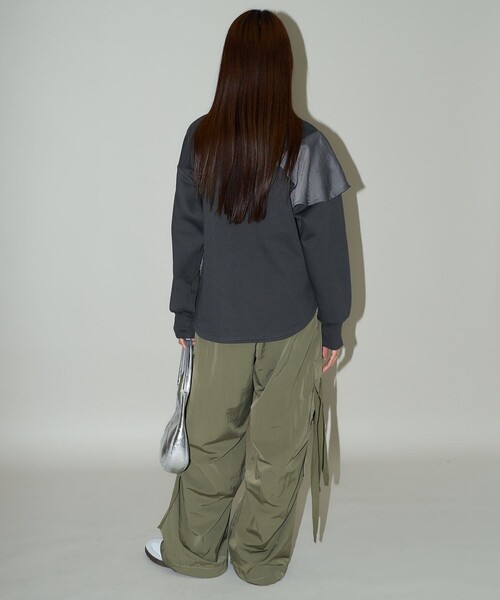 「PUBLUX」 長袖カットソー フリ- ブラック レディース_画像9