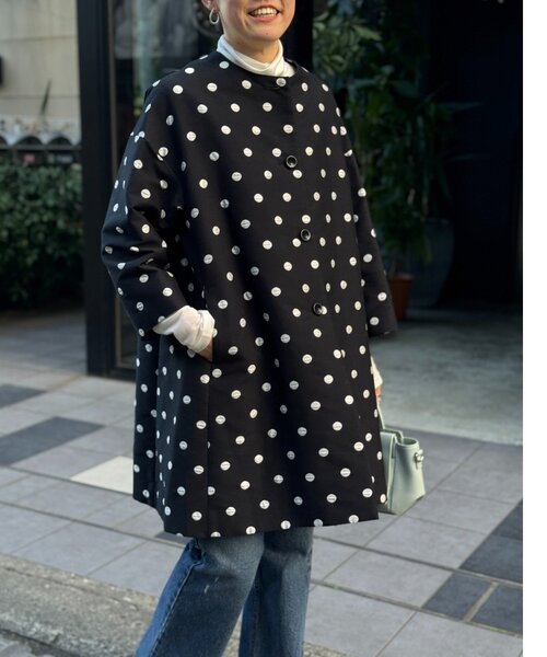 Bibiy ODETTE COAT ビックカラーコート　ドットコート BEARDSLEY（ビアズリー） コート アウター ドットコート レディース