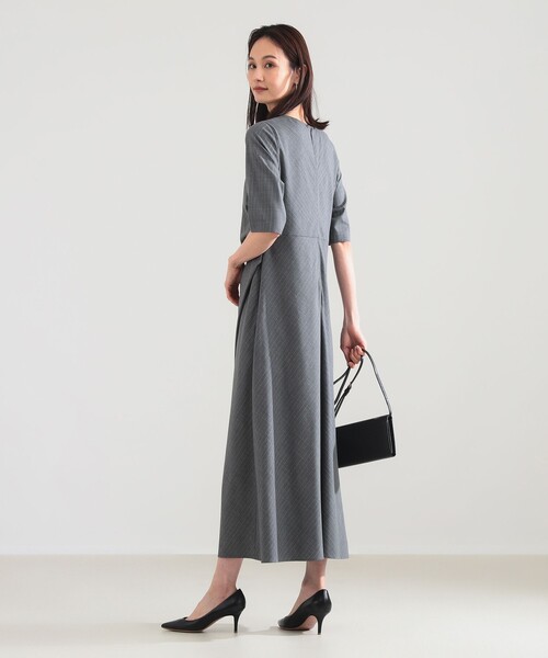 【美品】Demi-Luxe BEAMS ダークグレー ワンピース Demi-Luxe BEAMS（デミルクス ビームス） ワンピース アシンメトリー