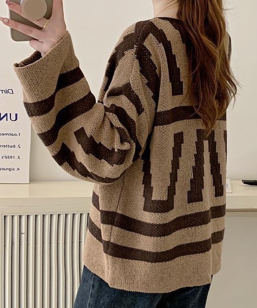 「ROGER AND RAW」 ニットカーディガン FREE ブラウン レディース_画像3