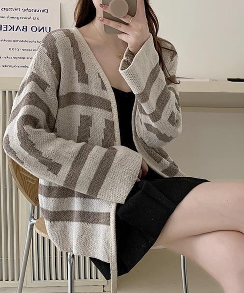 「ROGER AND RAW」 ニットカーディガン FREE ブラウン レディース_画像5