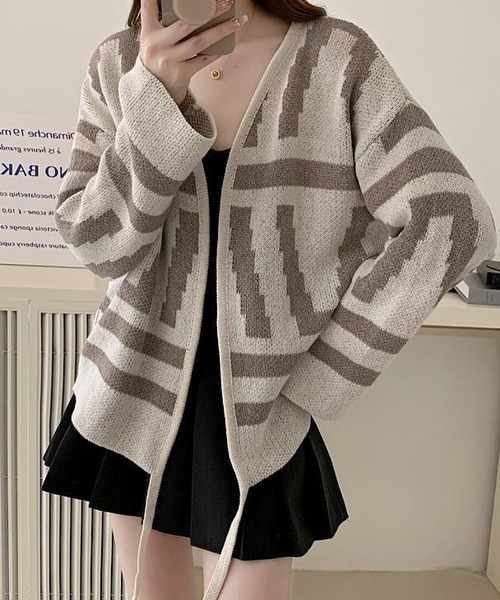 「ROGER AND RAW」 ニットカーディガン FREE ブラウン レディース_画像6