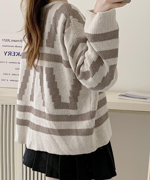 「ROGER AND RAW」 ニットカーディガン FREE ブラウン レディース_画像7