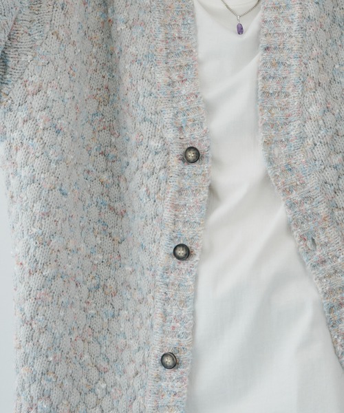 「AIVER」 ニットカーディガン LARGE ブルー メンズ_画像8