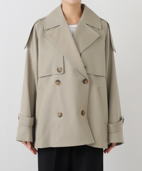 美品＊AP STUDIO　23年製　ナイロントレンチコート　ベージュ　38 AP STUDIO トレンチコート コート belted trench coat レディース