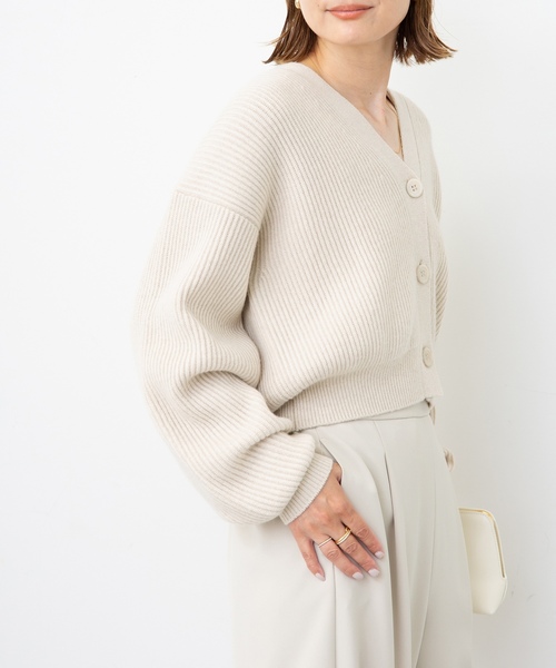 「Deuxieme Classe」 ニットカーディガン - ベージュ レディースの画像