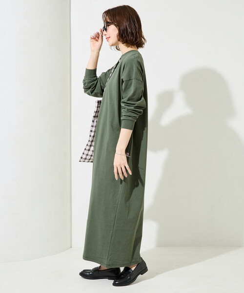 No.861 FILA レトロモダンなgreenワンピース♡XL♡新品♡ FREAK'S STORE（フリークスストア） ワンピース 限定展開 USA コットン