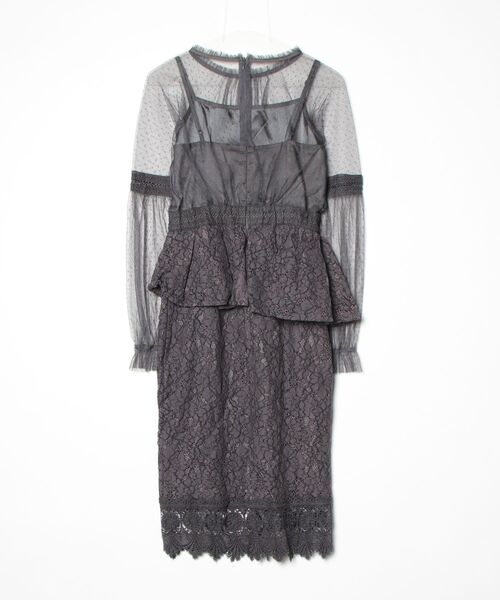 「LUGG NAGG」 長袖ワンピース MEDIUM ダークグレー レディース_画像2