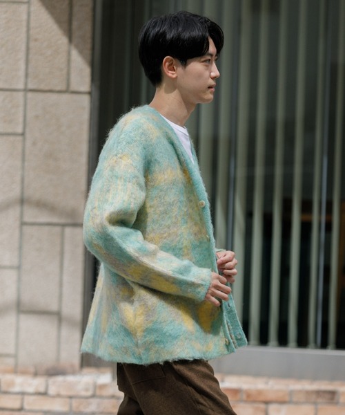 「AMERICAN RAG CIE」 ニットカーディガン M グレー メンズ_画像6