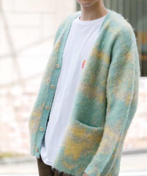 「AMERICAN RAG CIE」 ニットカーディガン M グレー メンズ_画像8