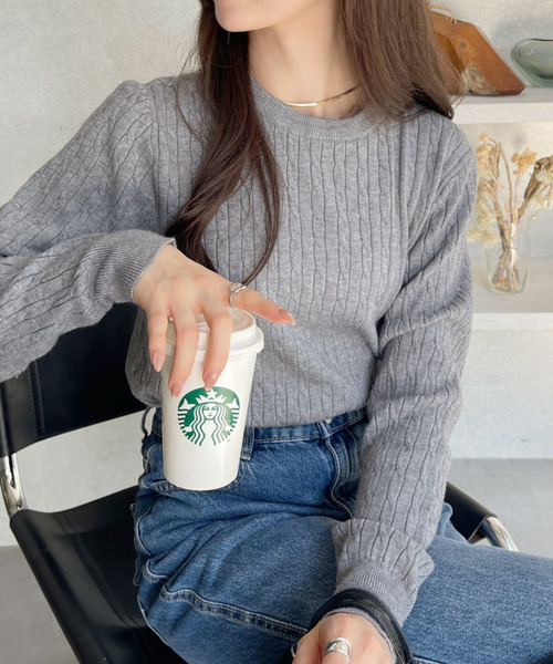 「Ada.」 長袖ニット FREE アイボリー レディース_画像6