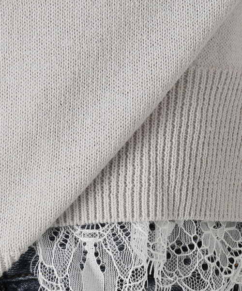 ❤︎ Spick & Span❤︎ レースドッキング2WAYカーディガン　ネイビー スピック＆スパン Spick & Span レースドッキング2WAYカーディガン