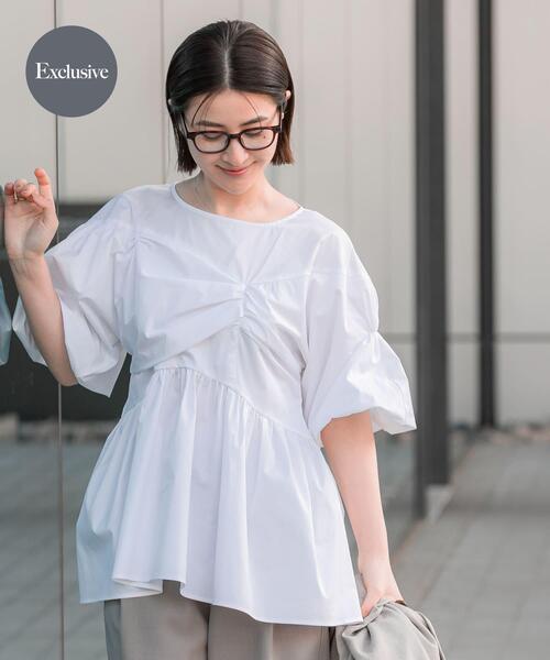 ブラウス シャツ 「別注」ELENDEEK×ROSSO GATHER BLOUSE レディース
