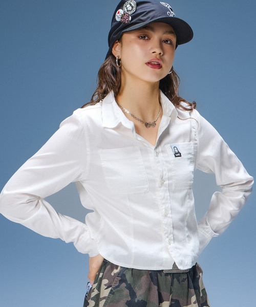 【新品未使用】Xgirl シャツ X-girl（エックスガール） ブラウス シャツ FACE LABEL L/S COMPACT