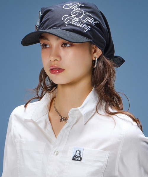 X-girl（エックスガール） ブラウス シャツ FACE LABEL L/S COMPACT