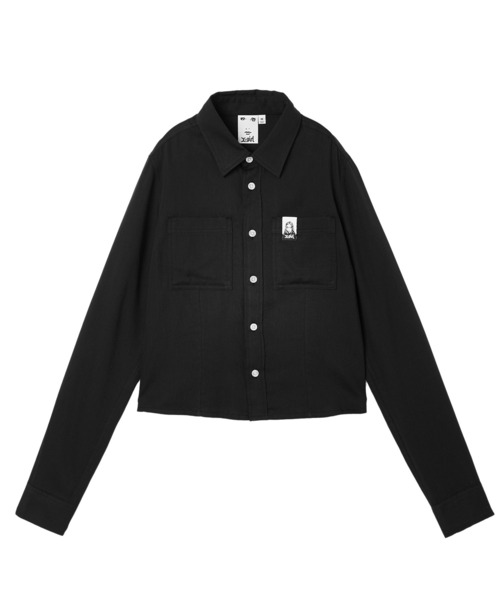 x-girl ブラウス X-girl（エックスガール） ブラウス シャツ FACE LABEL L/S COMPACT