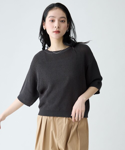 ◆幻◆ 希少新品　定価3万円 ADORE ドライコットンサマーニット ANY（エニィ） サマーニット ニット セーター ラミータッチニットT