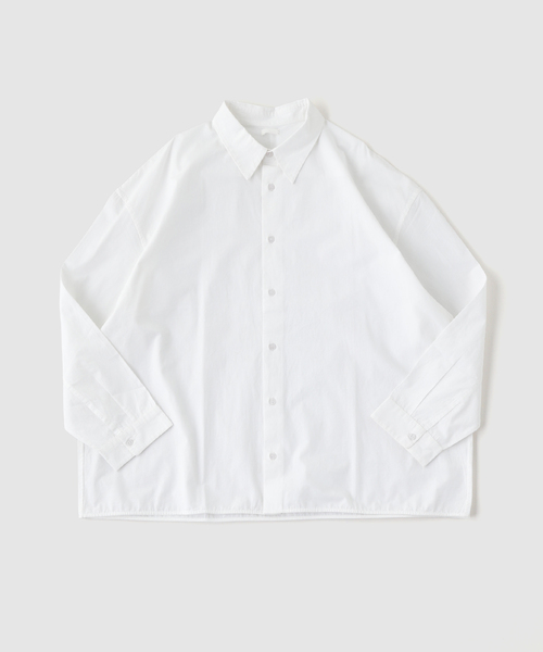 SEEALL シーオール　刺繍入り ホワイト 長袖シャツ　ブラウス SEEALL シャツ SEEALL / シーオール REGULAR COLLAR SHIRTS SOLID