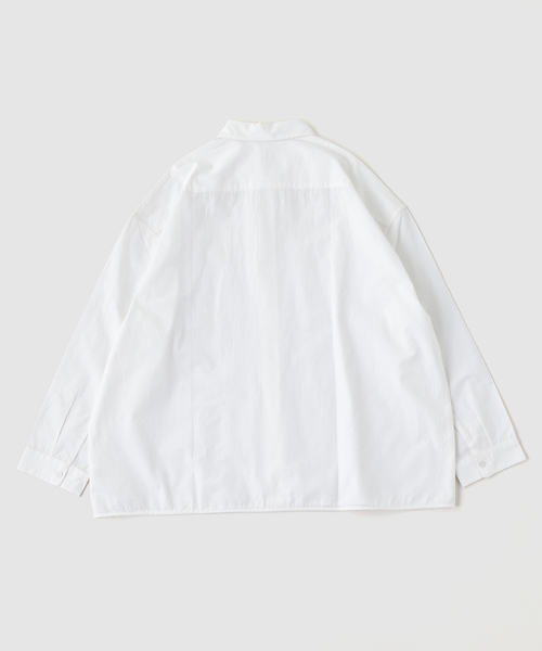 SEEALL シーオール　刺繍入り ホワイト 長袖シャツ　ブラウス SEEALL シャツ SEEALL / シーオール REGULAR COLLAR SHIRTS SOLID