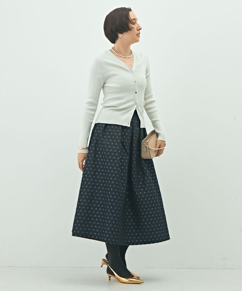 「NOLLEY'S」 ニットカーディガン 38 シルバー レディースの画像