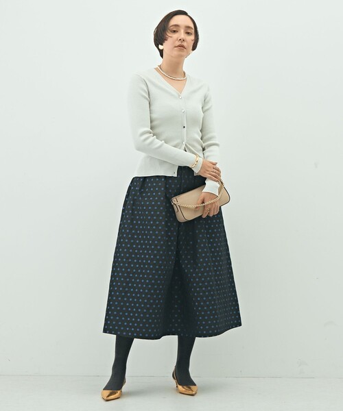 「NOLLEY'S」 ニットカーディガン 38 シルバー レディースの画像