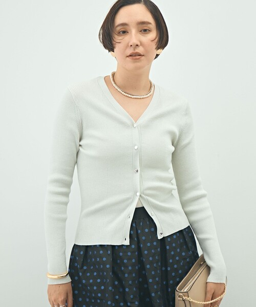 「NOLLEY'S」 ニットカーディガン 38 シルバー レディースの画像