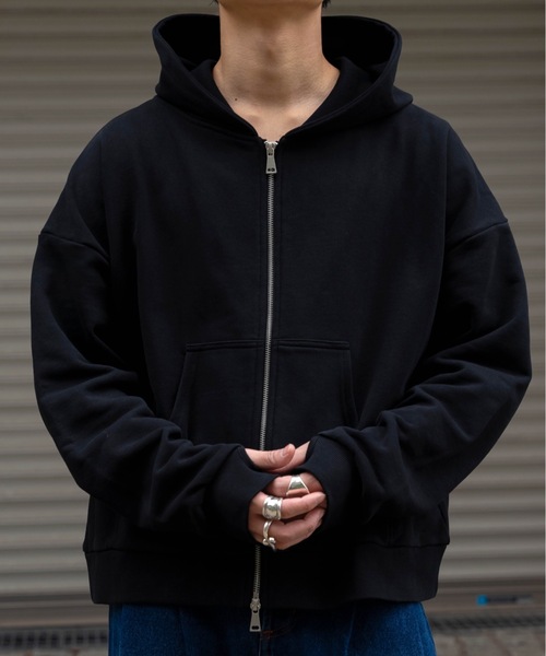 SINSS ジップアップパーカー LARGE ブラック メンズ : ZOZOTOWN Yahoo