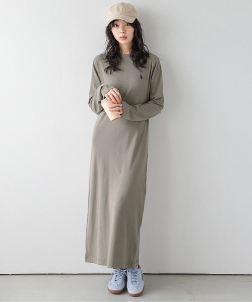 極美品✨ポロラルフローレン　カシミヤ　リブニットワンピース　現行　ウォッシャブル La-gemme（ラジェム） ワンピース U.S. POLO ASSN リブニット