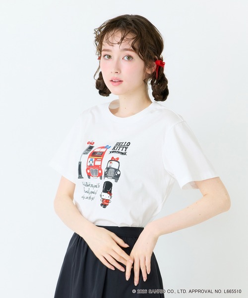 tシャツ 半袖 「HELLO KITTY」ハローキティ ロンドンプリント刺繍T