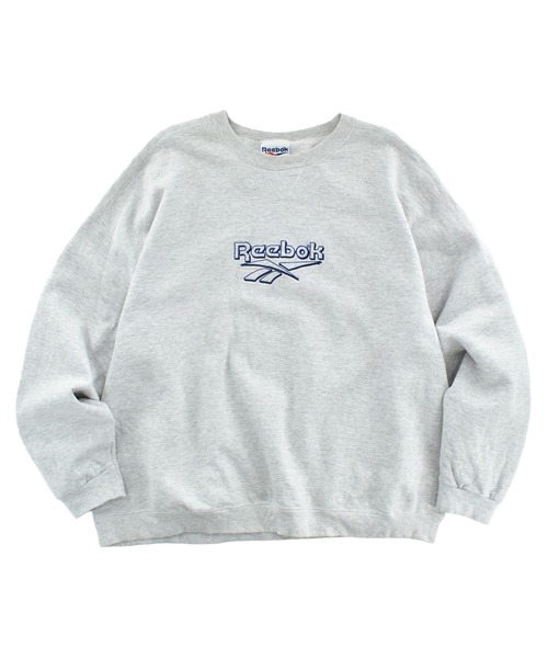 90s リーボック 刺繍ロゴ ライン スウェット トレーナー 古着 Reebok - 90s リーボック 刺繍ロゴ ライン スウェット トレーナー 古着