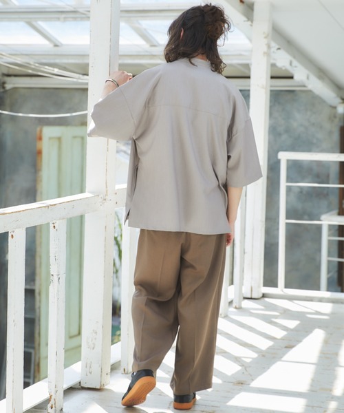 「Casper John」 半袖シャツ LARGE ベージュ メンズ_画像3
