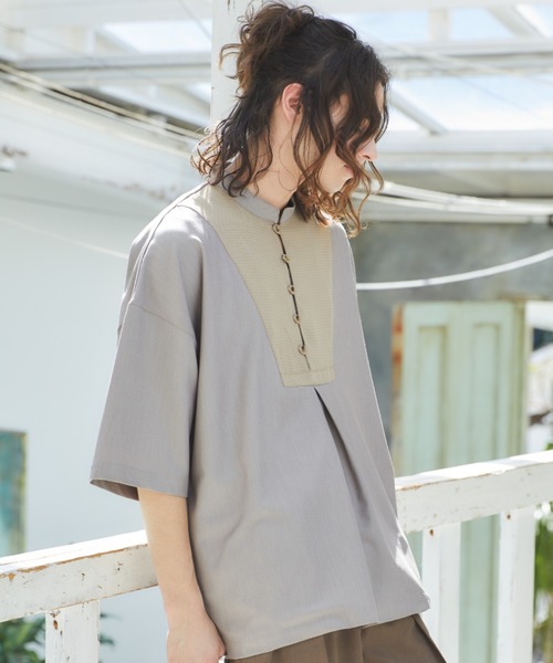 「Casper John」 半袖シャツ LARGE ベージュ メンズ_画像9
