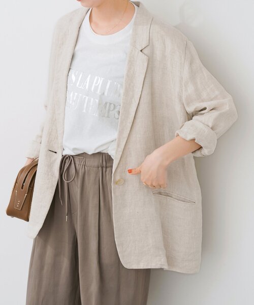 「Spick & Span」 テーラードジャケット 36 ベージュ レディース_画像3