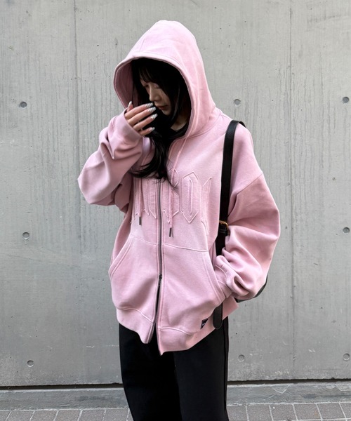 lilful 「linklot」ジップアップパーカー「KANGOLコラボ」 M ピンク 