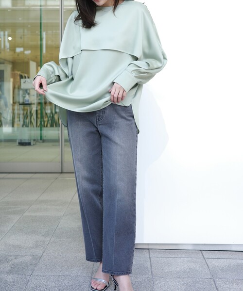 「CAST:」 長袖ブラウス S ネイビー レディース_画像4