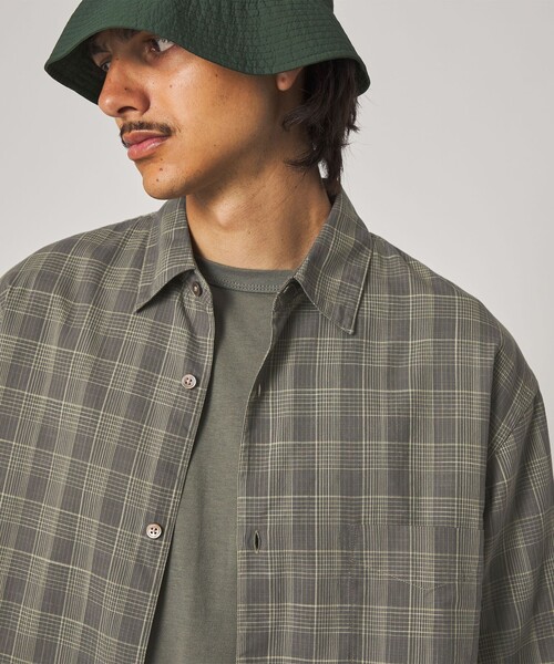STEVEN ALAN（スティーブンアラン） シャツ 半袖 スラブ チェック